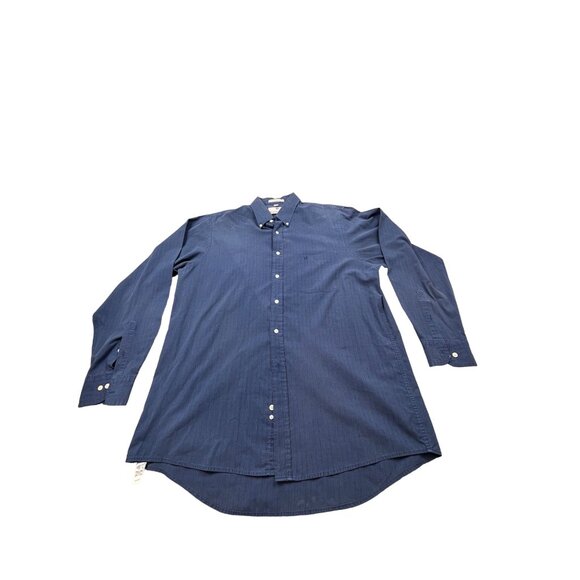 Etienne Aigner Mens Blue Striped XL 16 1/2 34/35 Long Sleeve Button-Down Shirt - Picture 1 of 9